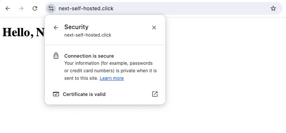 The application secure connection