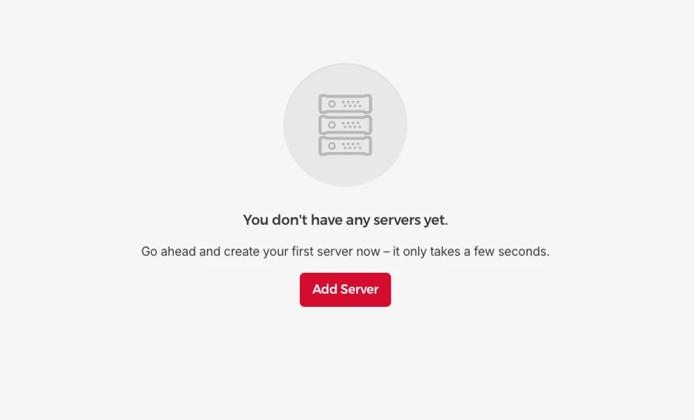 Hetzner UI – adding a new server